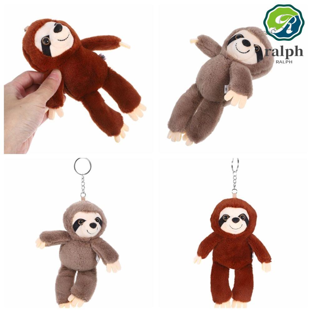 RALPH Sloth จี้ขนาดเล็ก,ตุ๊กตาสัตว์กระเป๋า Charm Plush Sloth พวงกุญแจ,น่ารักนุ่มตุ๊กตา Big Eyes พวงก
