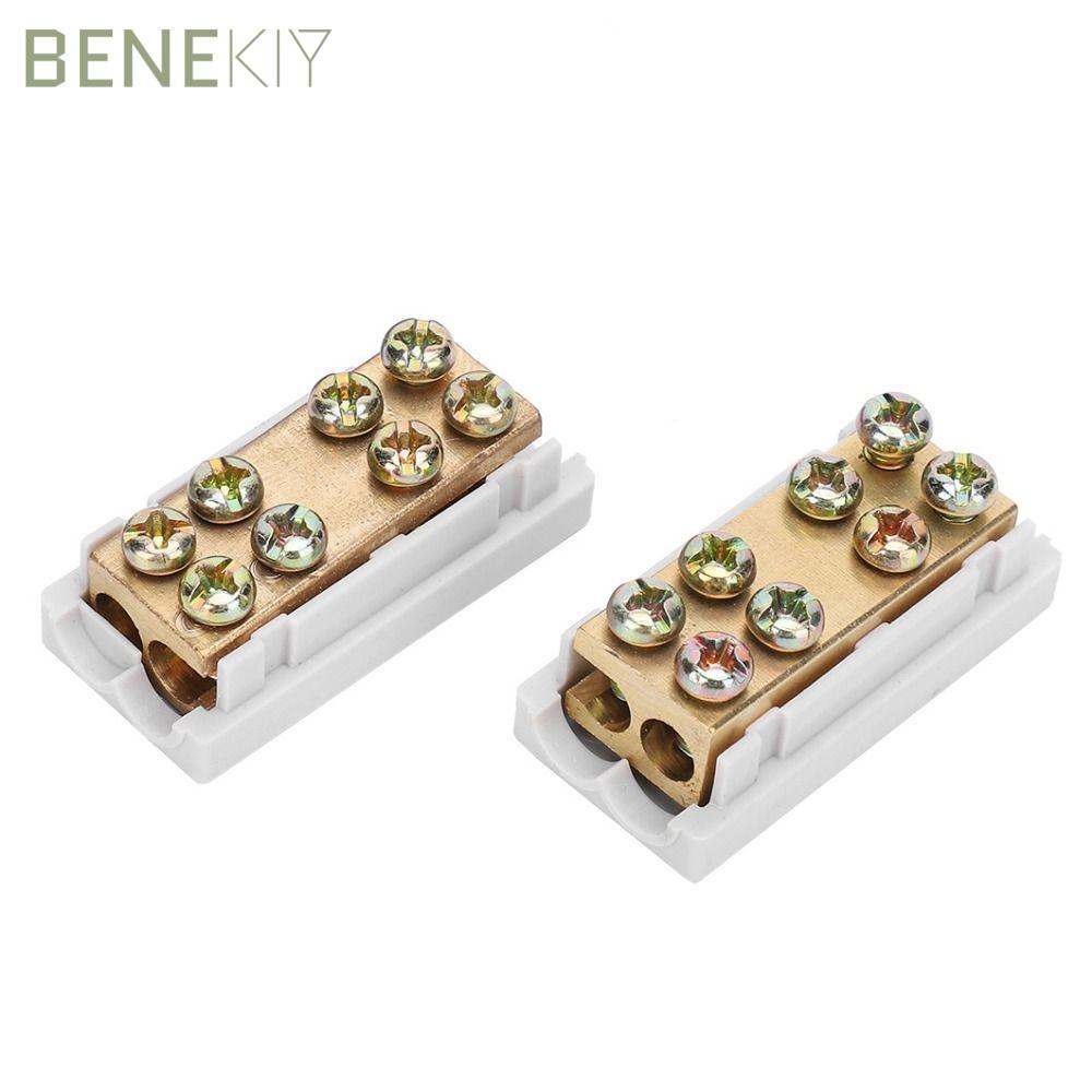 BENEKIY 5 ชิ้น Parallel Spliter, 100A 1000V Terminal Spliter, Parallel Connector 2.5-16mm2 วัสดุทองแ