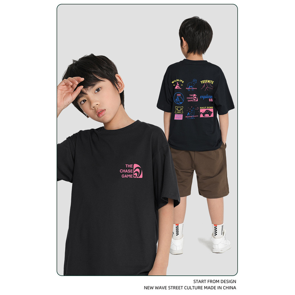 เสื้อผ้าเด็ก Street Wear Outdoor สบายเสื้อยืด E2JS 0JYG