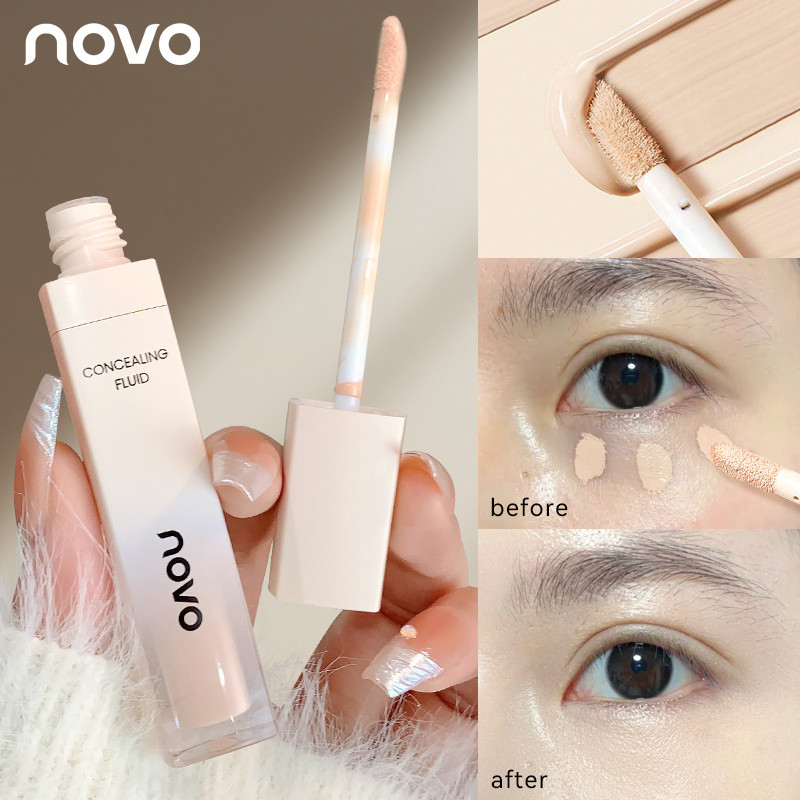 NOVO遮瑕液遮瑕神器斑点脸部痘印雀斑黑眼圈防水不脱妆遮瑕笔学生NOVO Concealer Liquid Concealer Artifact Spot Face