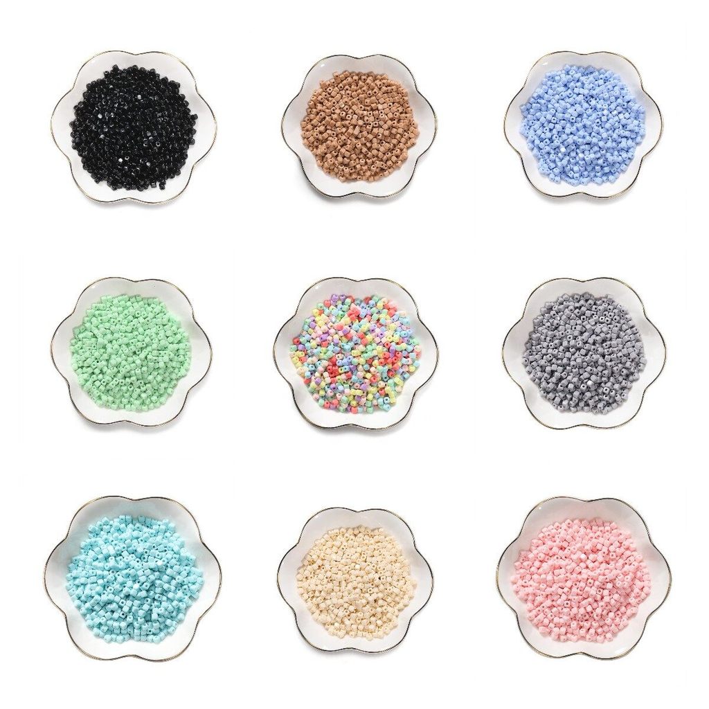 St.kunkka มาการอง4มิลลิเมตรอคลิลิค200ชิ้นลูกปัดร้อยสี่เหลี่ยมเล็กสายคล้องแว่นตาลูกปัดสามารถถูกใช้เครื่องประดับ DIY ได้