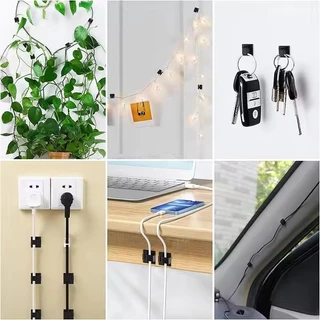 10/30/50 ชิ้น Self กาวคลิปสาย-ที่ถอดออกได้ไฟฟ้าลวด Fixed Clamps Home Office Organizer