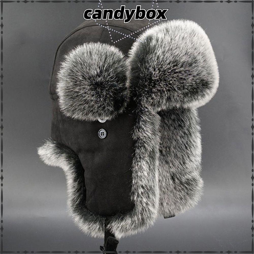 CANDYBOX Traper Hat Women Men Ushanka Ski Cap Bomber Hat