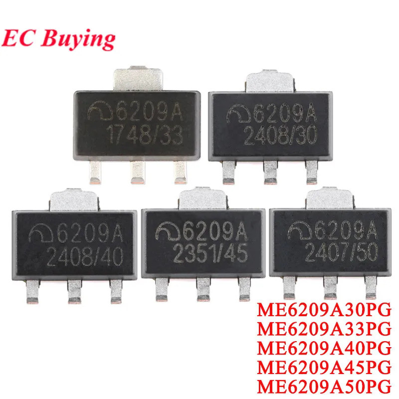 10 ชิ้น/5 ชิ้น ME6209 6209A ME6209A 3V 3.3V 4V 4.5V 5V ME6209A33PG ME6209A50PG SOT-89 Low Power Drop