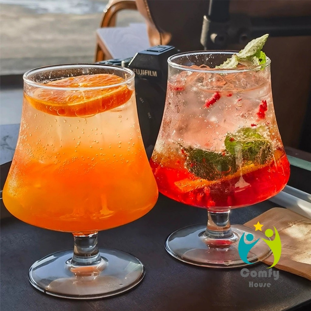 Comfy 1 ชิ้น แก้วแชมเปญสุดน่ารัก แก้วบรั่นดี้ก้านสั้น แก้วคาร์เฟ่มุ่งมิ้งน่ารัก ค็อกเทล/แก้วน้ำผลไม้ 450ml wine glass - รูปที่ 2