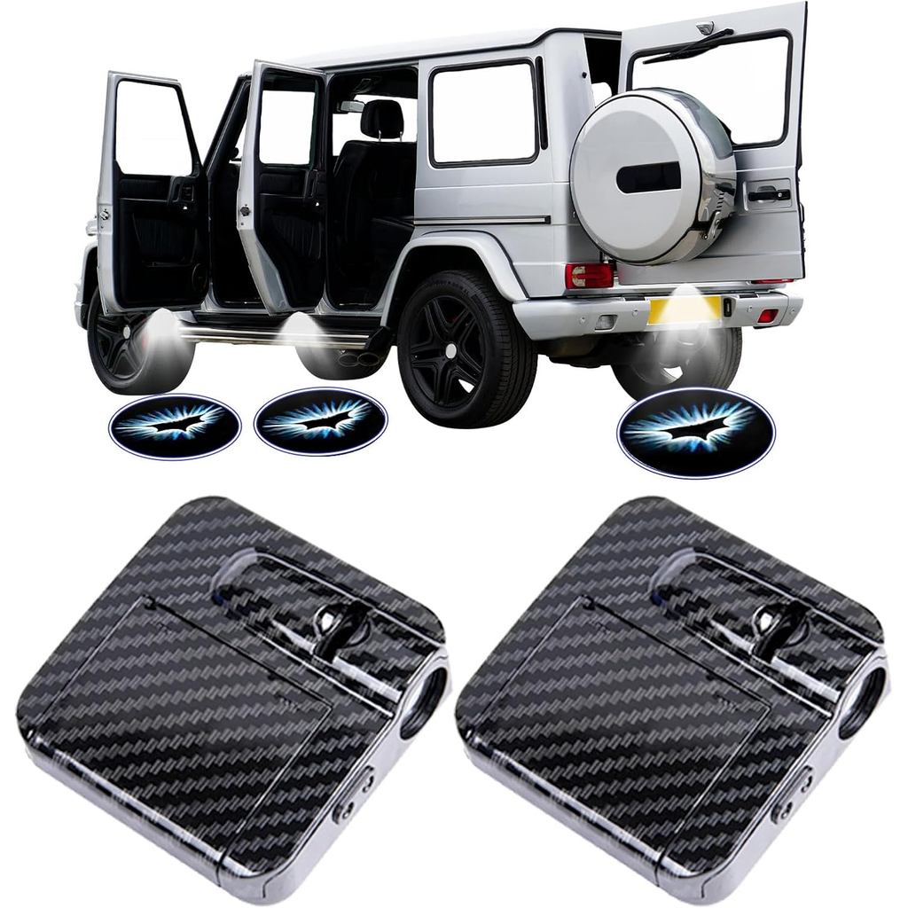 2 PCS Car Door Lights - Logo Projector Universal Wireless Car Door Led Projector Lights Carbon Fibre