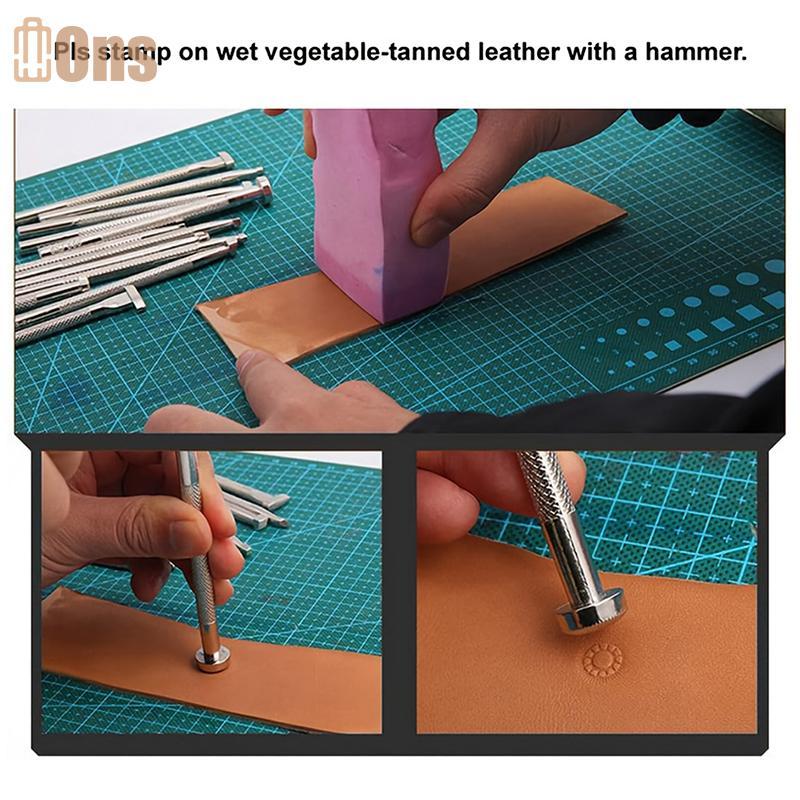 Ons 1/2 ชิ้นหนังปั๊มโลหะ Punch DIY หนังแกะสลักเครื่องมือแสตมป์ขี้ผึ้งหนัง Craft Punch แสตมป์ที่