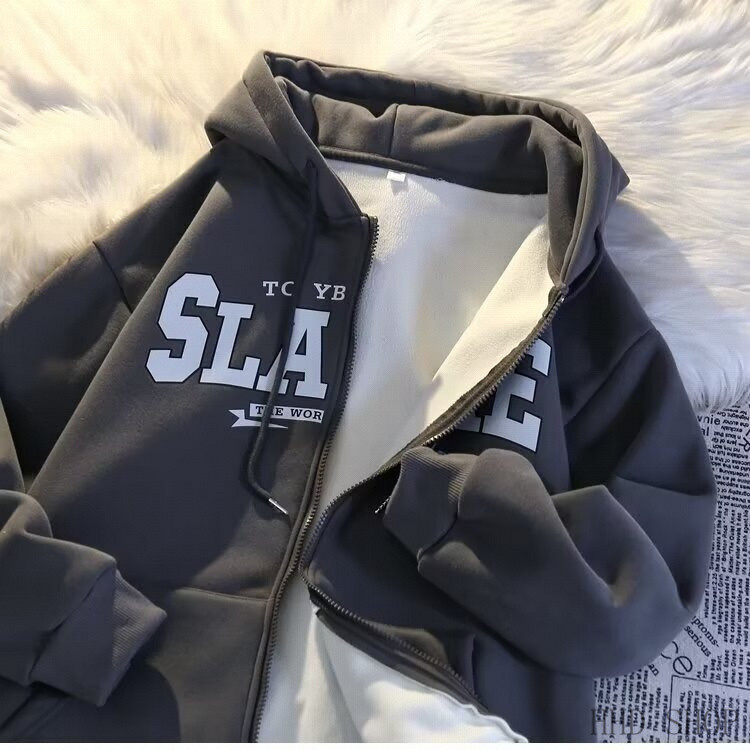 อเมริกันจดหมายเสื้อสเวตเตอร์ถักเสื้อผู้ชายสไตล์/ฤดูใบไม้ร่วงฤดูหนาวขนแกะซับหนา ขนาดใหญ่เกินไป แจ็คเก็ตซิปคลุมด้วยผ้า/ถนนสวมใส่วัยรุ่นหลวมทุกกา - รูปที่ 6