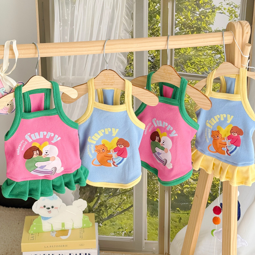 Hot Sale#Pet Cat Dog Clothes Summer Thin Teddy Bichon Small Dogs Kittens Spring Summer Cute Strap Wh