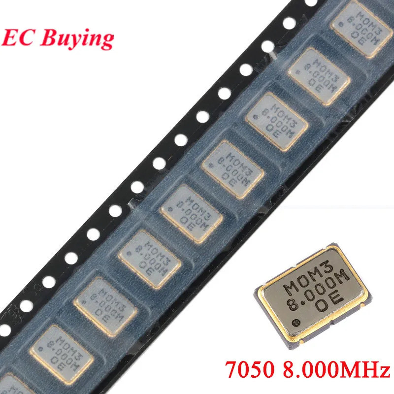 5PCS 5070 7050 8.000MHz 8MHZ 8.000 8 MHz 8.000M 8M Hz SMD Active คริสตัลควอตซ์ Resonator ± 25ppm 30P