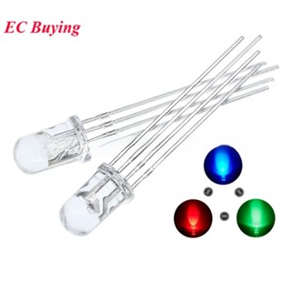 100pcs F5 5 มม.สี LED RGB สีแดง/สีเขียว/สีฟ้า Common Cathode…