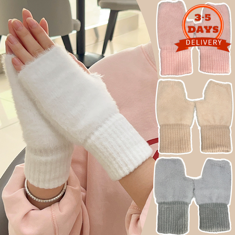 ถุงมือไร้นิ้วดีไซน์ครึ่งนิ้วสำหรับผู้หญิง ดีไซน์สวยงาม มีการเปิดรับแสง ใช้งานได้สะดวก ในขณะทำงานกลางแจ้งและให้ความอุ่นแก่มือ