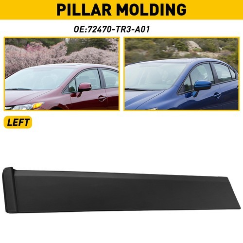 DOOR MOLDING GLASS WINDOW PILLAR TRIM CAP DRIVER FRONT FOR 4DR 12-15 CIVIC I