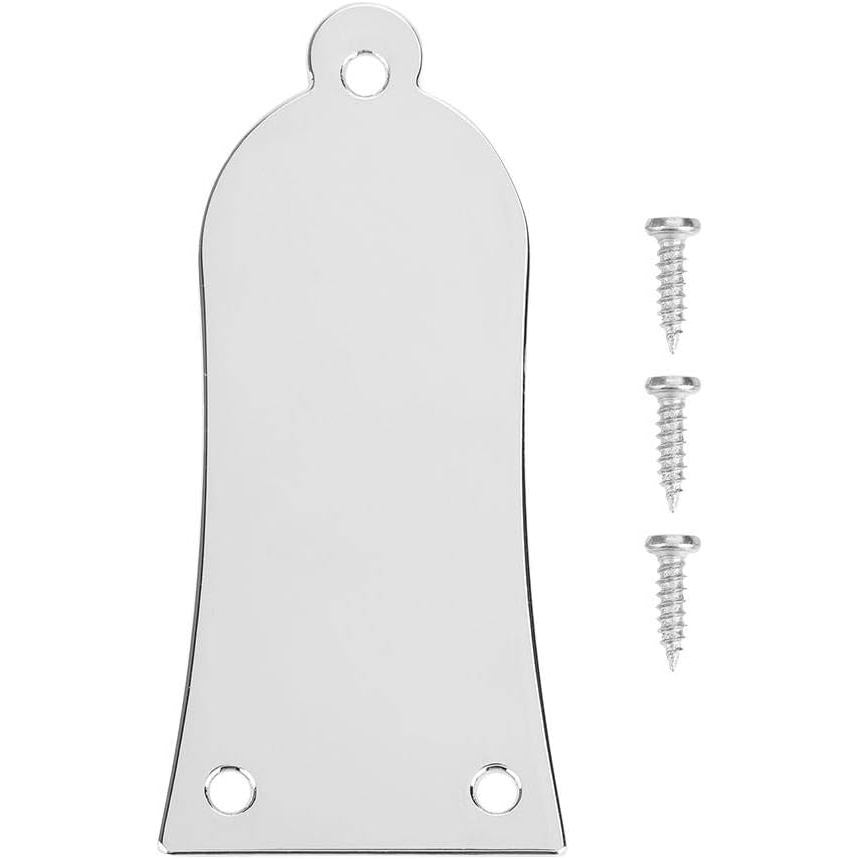 Bineteenteam Guitar Truss Rod Cover,3 หลุม Metal Truss Rod Cover พร้อมสกรูเปลี่ยนเบสกีตาร์รูประฆัง