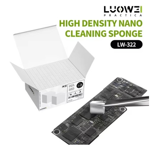 LUOWEI LW-322 NANO ฟองน้ําทําความสะอาดไม่มีการไหลไม่มีสารตกค้างสําหรับโทรศัพท์มือถือหน้าจอ PCB