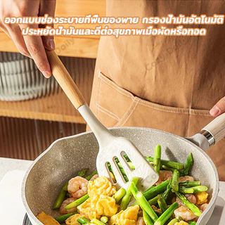 ชุดอุปกรณ์ครัวซิลิโคน 3 ชิ้น เกรดอาหาร ทนความร้อนสูง ล้างง่าย ปกป้องกระทะ ผัด ตัก เสิร์ฟ ครบชุด ไม่ทำลายพื้นกระทะ