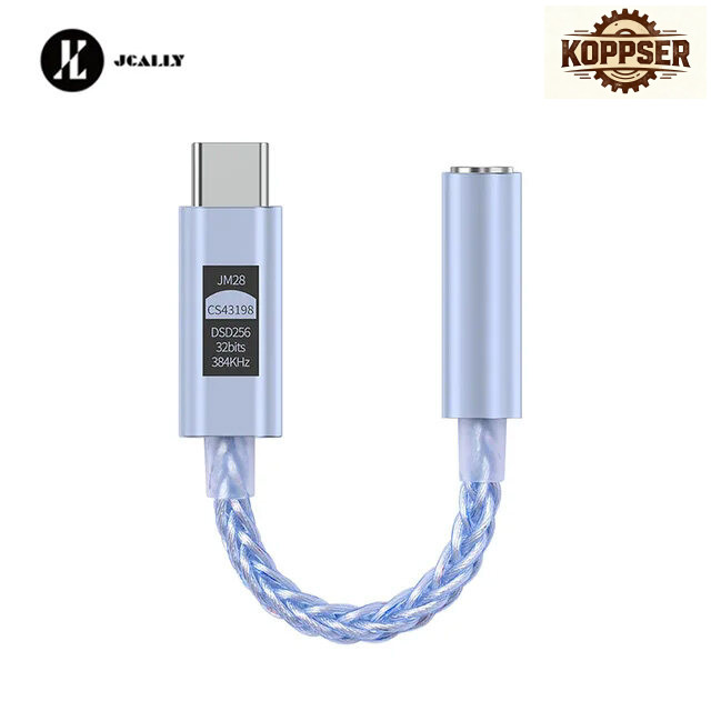 Local JCALLY JM28 Cirrus Logic CS43198 Chip Portable DAC Decoder jenis-C hingga 3.5 Amplifier Adapte