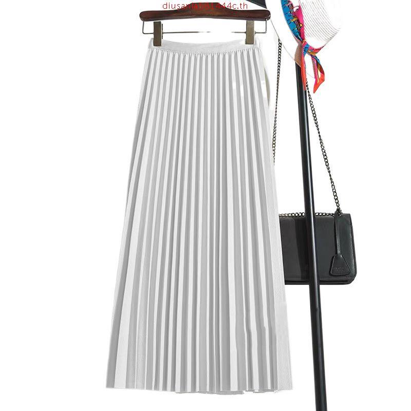 Zenmoya(526) Pleaty skirts กระโปรงยาวพลีทอัดจีบทรงสวย เอวสูง กระโปรง พลีท ผ้าโปโลมันเงา ยาว 30 นิ้ว