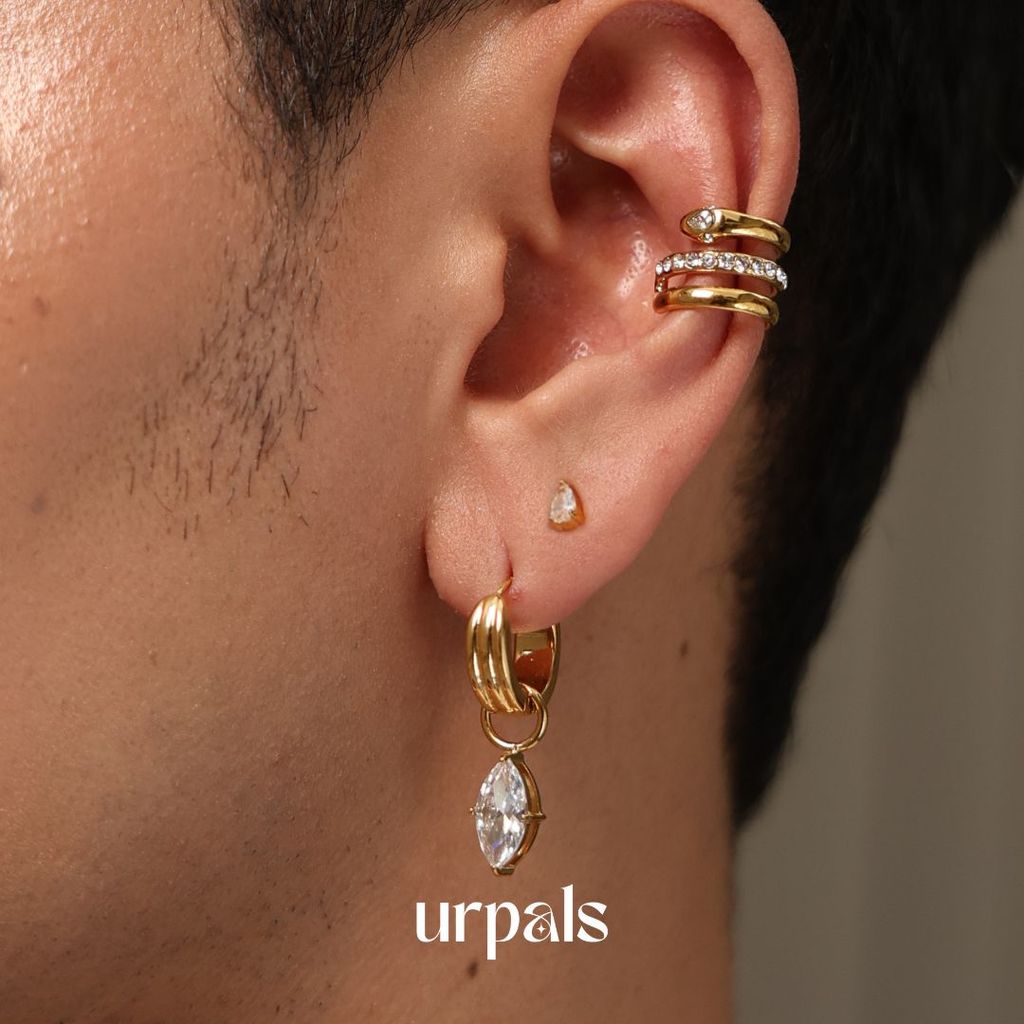 URPALS ต่างหู Stainless ชุบทอง18K ทนน้ำ ทนเหงื่อได้ดี
