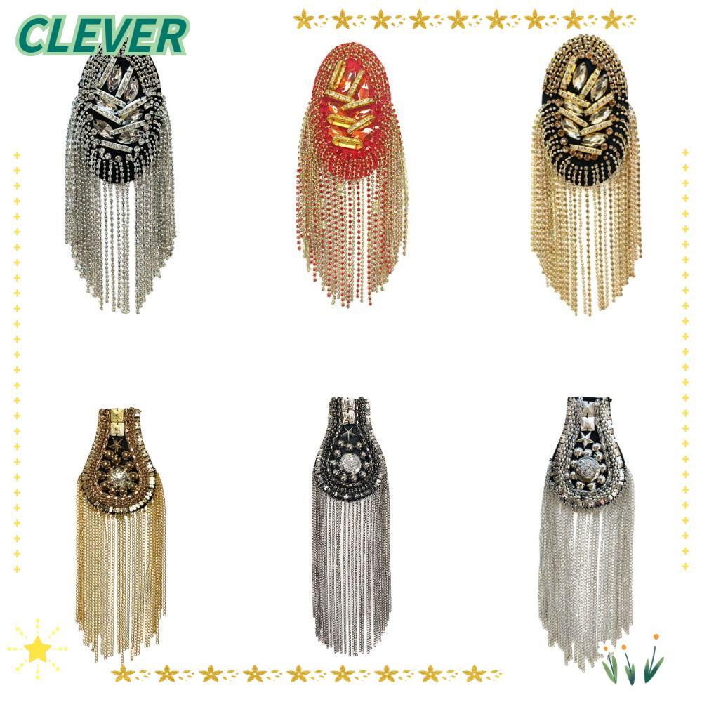 CLEVER อินทรธนูพู่ไหล่ สามารถถอดได้ ตกแต่งด้วยไพลินและเครื่องประดับโซ่ยาว