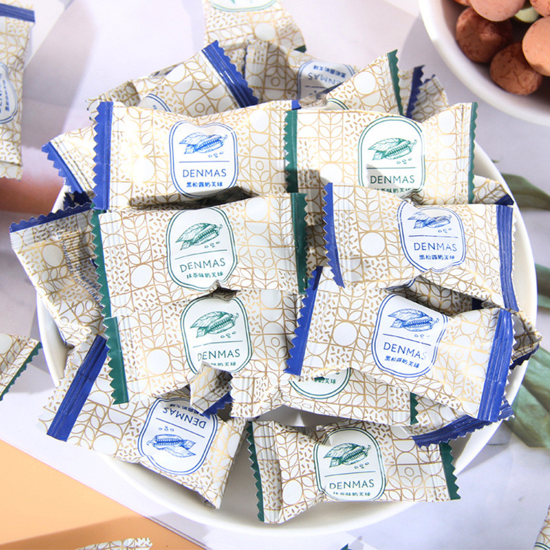 UK DENMAS DENMAS Matcha Black Truffle Flavour Milk Ball Filled Gummy Candy Bulk Wedding Candy Snacks