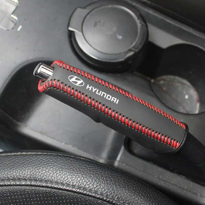 Universal หนังรถ Handbrake มือฝาครอบเบรคสําหรับ Hyundai Ioniq 6 5 Kona Certa Elantra N Santa Fe I10 