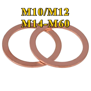 แหวนทองแดง แหวนน้ำมัน แหวนอีแปะ ทองแดง น้ำมันเครื่อง / GB97 COPPER FLAT WASHER M10/M12/M14-M60 [NBL]