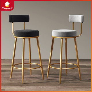 Nordic Bar Stool Chair Simple Luxury Home decoration custom High bar chair with Backrest  Front Desk Stool Iron Art高脚椅