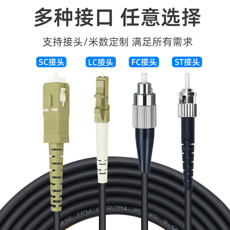 TPU Armored Field Optical Cable OM3 Multi-Mode Optical Fiber Jump LC-LC Four-Core 2/4/6/8 Core Tail 