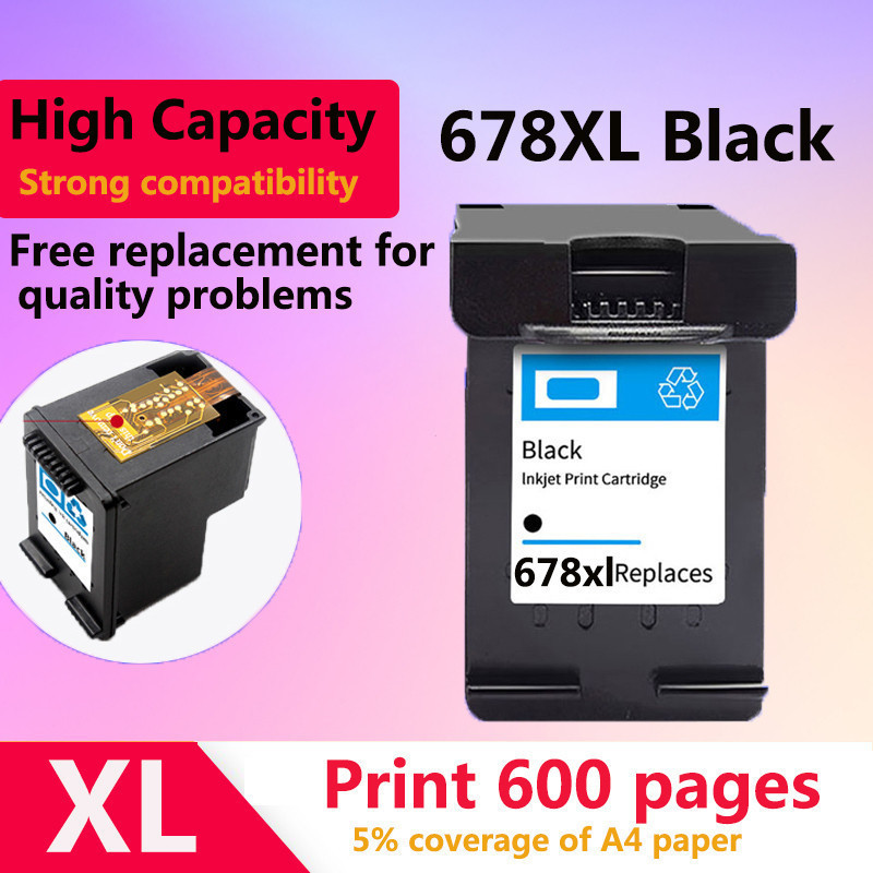 HP 678xl หมึก hp678 xl hp 678 xl สีดํา 678xl refil filterabe ตลับหมึกสําหรับ Deskjet 1018 1518 2515 