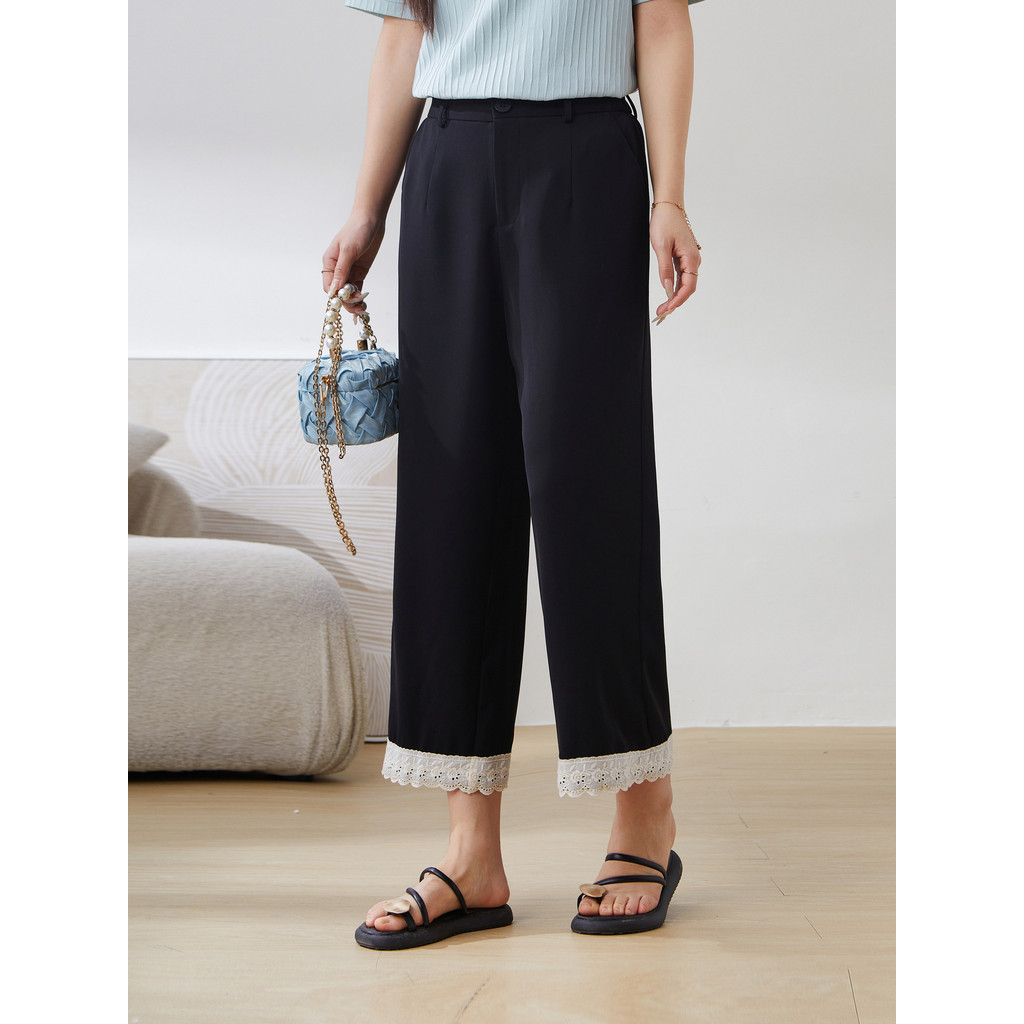 กางเกงลำลองชีฟองลูกไม้ EXK5038