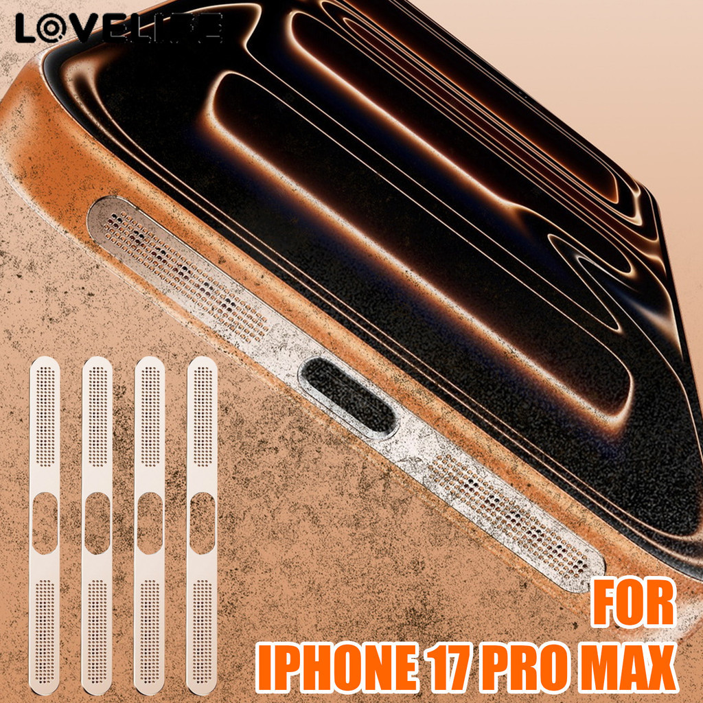 [AUTO&3C]กรองฝุ่นโลหะ- เข้ากันได้กับ iPhone 17 Pro Max - ลําโพงสีส้ม/การป้องกันพอร์ตกับเศษ 1/3/5 ชุด ﻿