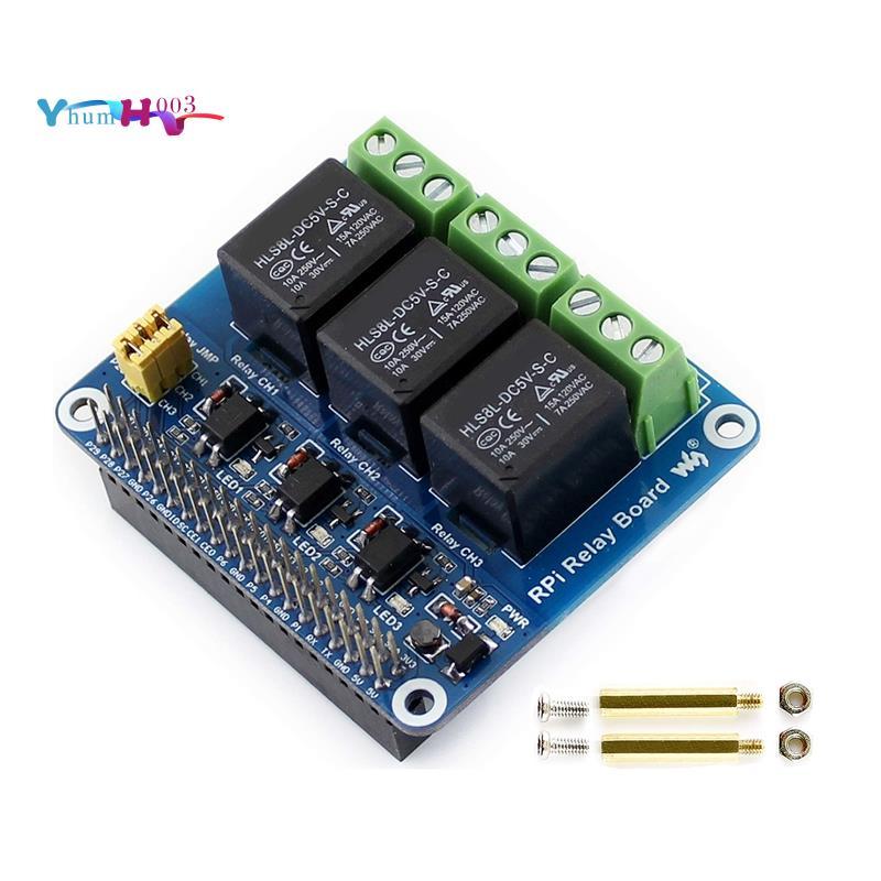 [yhumh003] 5V 3-Channel Relay Module บอร์ดขยาย Breakout Shield HAT Kit สําหรับ RPI Zero 2 W WH 2W 3