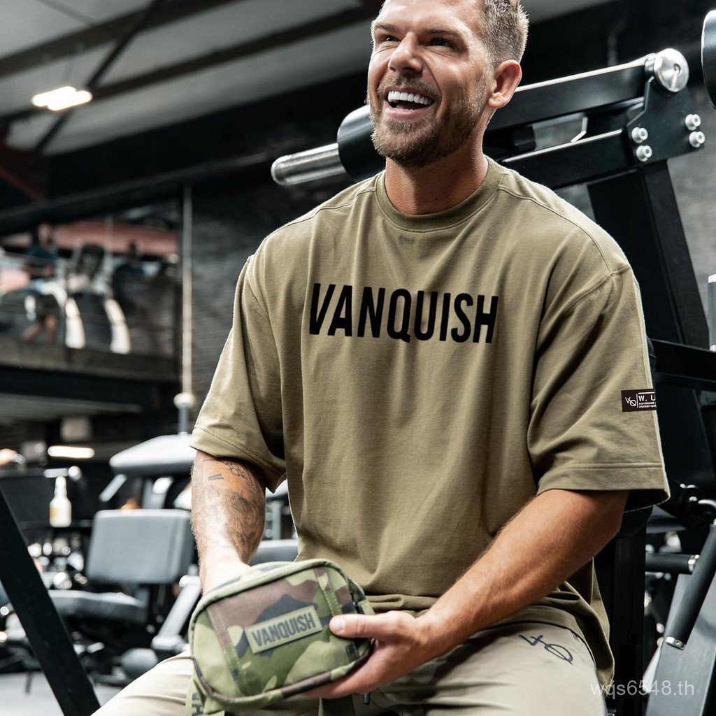 เสื้อกล้ามเนื้อผู้ชาย สไตล์ลำลอง สำหรับออกกำลังกายและกีฬา รอบคอด้านบนขนาดใหญ่ R1PV