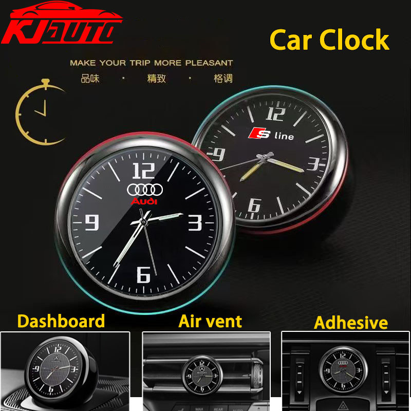 Audi รถนาฬิกา Luminous Min นาฬิกาดิจิตอล Mechanics นาฬิกาควอตซ์นาฬิการถ Air คลิปสําหรับ Audi Sline A