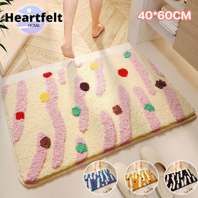 COD พรมปูพื้นเนื้อนุ่ม 40x60 ซม กันลื่น ดูดซับน้ำได้ดีเยี่ยม สำหรับปูในห้องนอน ห้องน้ำ และตกแต่งบ้าน