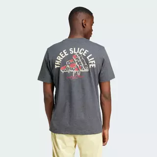 adidas ไลฟ์สไตล์ เสื้อยืดพิมพ์ลาย Lounge Pizza ผู้ชาย สีเทา JN2400