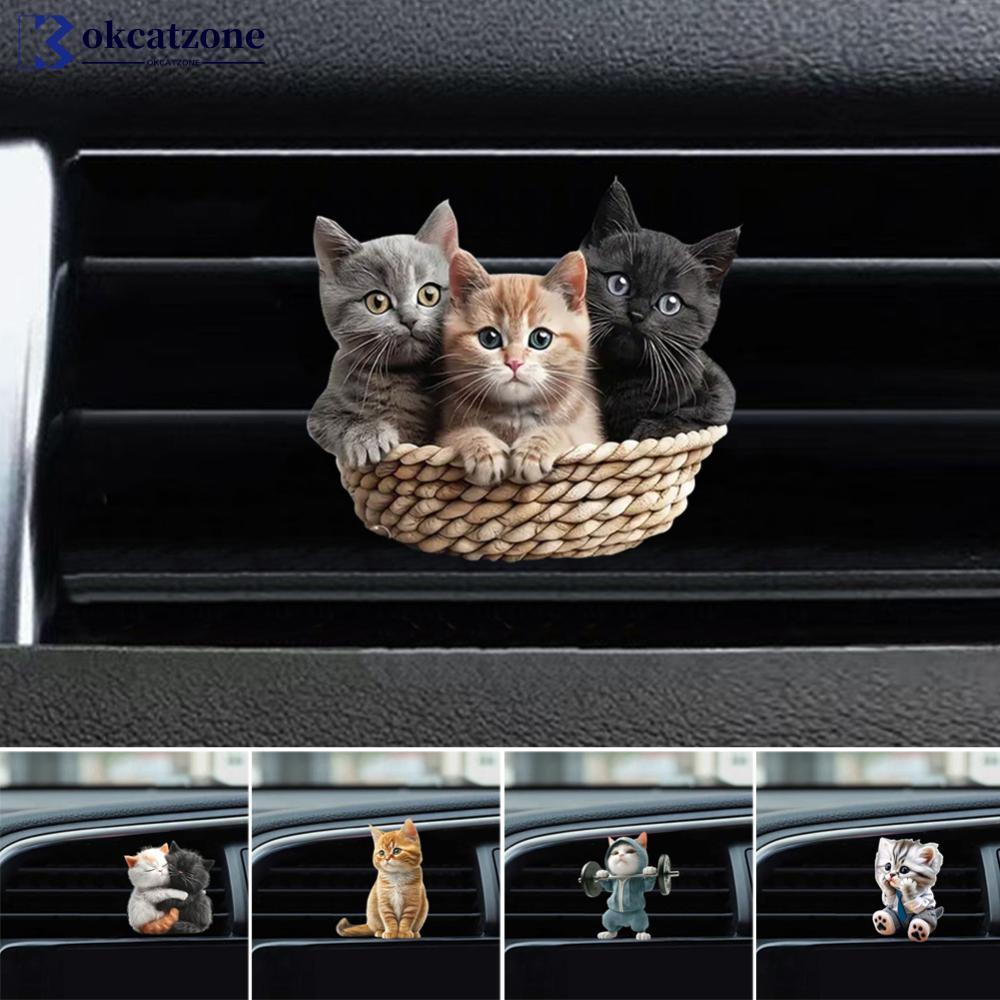 OKCATZONE รถ Air Freshener Diffuser Cat Car Air Outlet คลิปน้ําหอม Air Outlet Aroma Diffuser คลิประบ