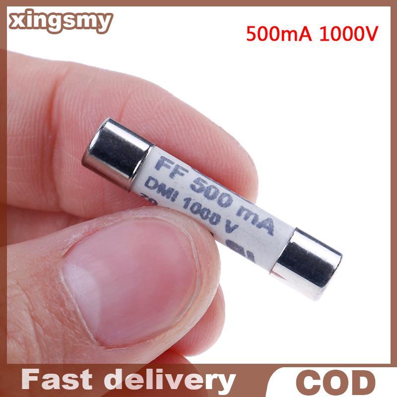 Xingsmy 1 PC FF 0.5A 500mA 1000V dmi ฟิวส์สําหรับมัลติมิเตอร์ F15B F17B F18B 6.3x32 มม.VN