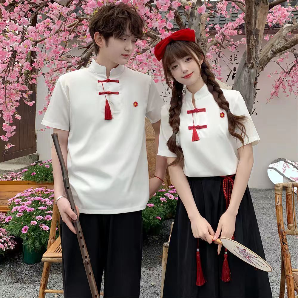 Hanfu ชุดนักเรียนสไตล์จีนโบราณสำหรับมัธยมต้น สวมใส่ได้ในงานแข่งขันและการแสดง#汉服古风中式校服初高中生红歌朗诵比赛合唱演出服运动会班服套装 - รูปที่ 5