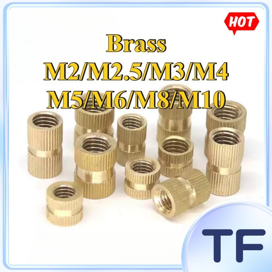 ทองแดงฝังส่วน double-pass ฝัง knurled nut - Tanso na naka-embed na bahagi double-pass ฝัง knurled nu