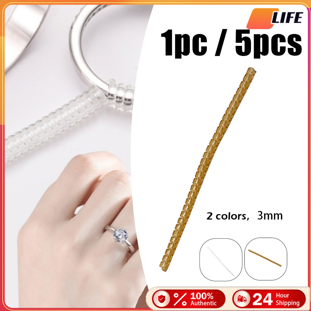เก็บปลายทาง！5ชิ้น 🔥ลดไซส์แหวน🔥ยาว10ซม.ที่ปรับแหวนหลวม เหมาะกับแหวนกว้าง1-3MM Ring Minimizer