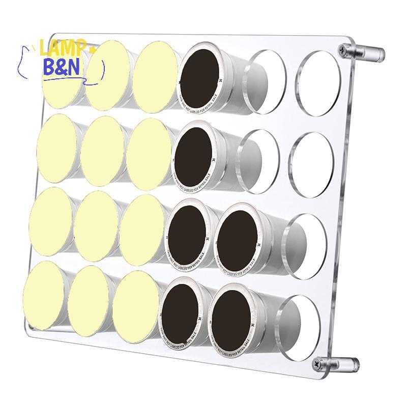 [B&N] 24-Slot ผู้ถือแคปซูลกาแฟลิ้นชักถาดเข้ากันได้กับ K-Cup Coffee Pods อะคริลิคแคปซูลชั้นวางจอแสดงผ