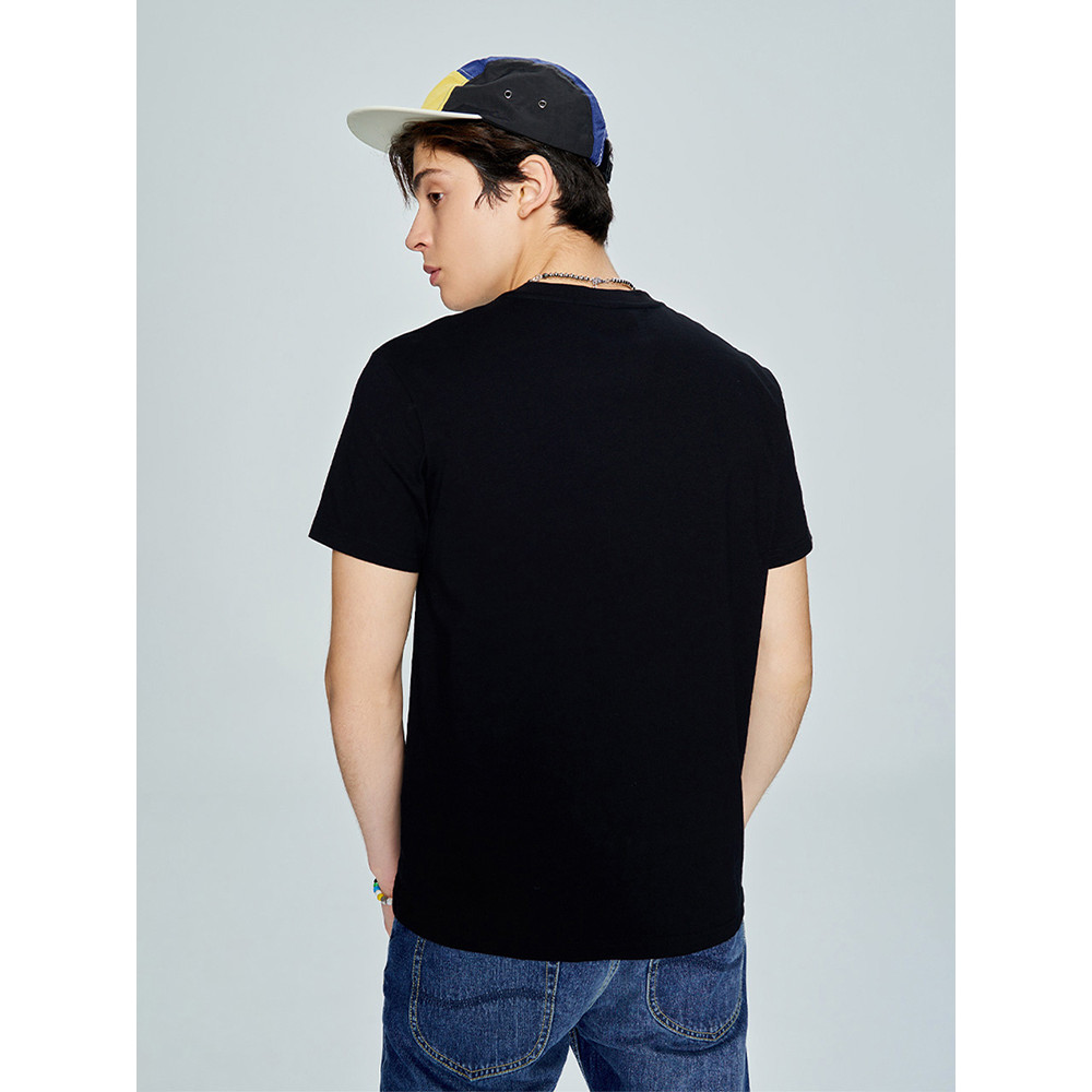 เสื้อยืดแขนสั้นผู้ชาย LeeXLINE23 อินเทรนด์ ฤดูใบไม้ผลิและฤดูร้อน สินค้าใหม่ พิมพ์ลายรอบคอด้วยหลายเฉด