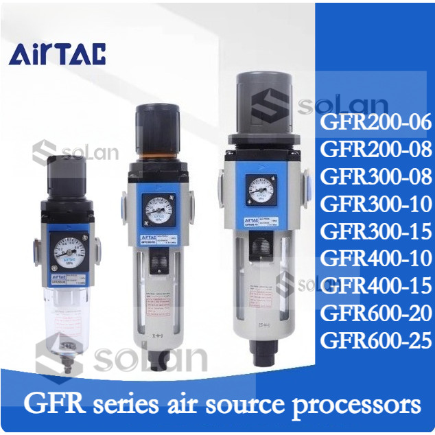 AirTac Air Source Treatment Filter GFR200-06-08 GFR300-08-10-15 GFR400-10-15 GFR600-20-25