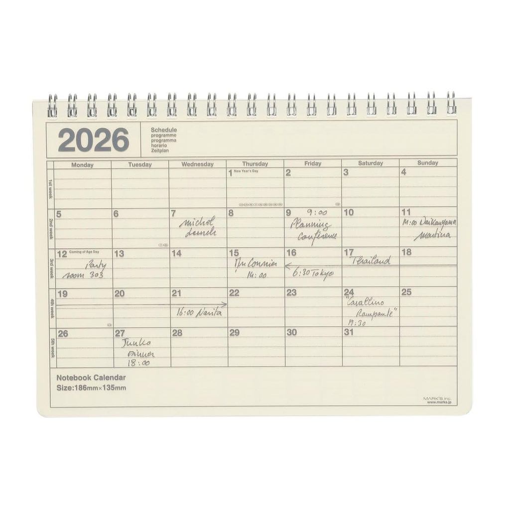 2026 Planner Schedule Monthly Block B6 Variant Notebook Calendar S City Light Marks 26WDR-NB2-HO