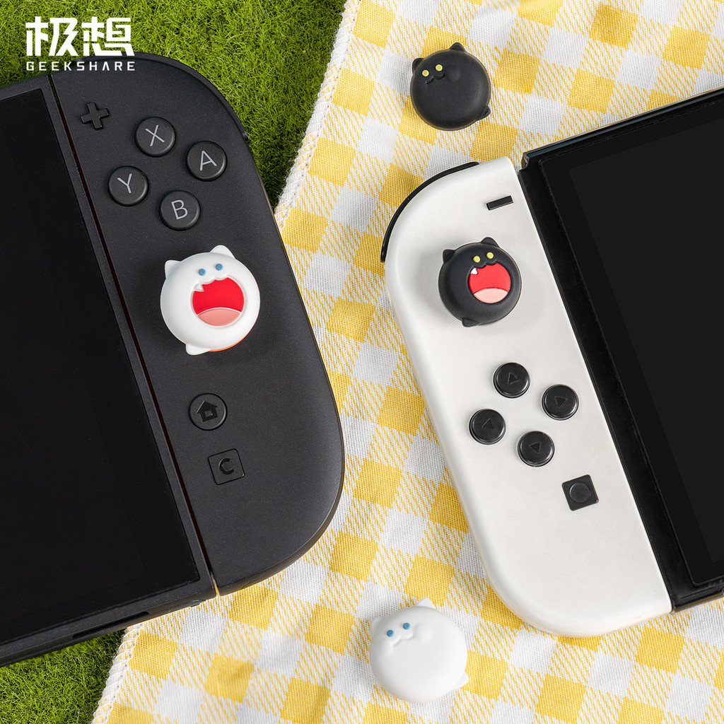 Geekshare BOBO Cat Silicone Thumb Grip Caps สําหรับ Nintendo Switch OLED และ Switch 2