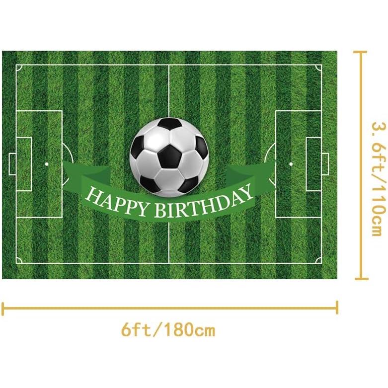 CSFOTO Polyester 6x3.6ft Background Soccer Birthday Banner Football Field Sports Birthday Backdrop B