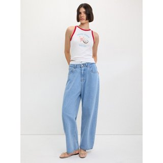 [Pomelo] เสื้อแขนกุดแต่งผ้าริบสีตัดกัน / Contrast Trim Graph…