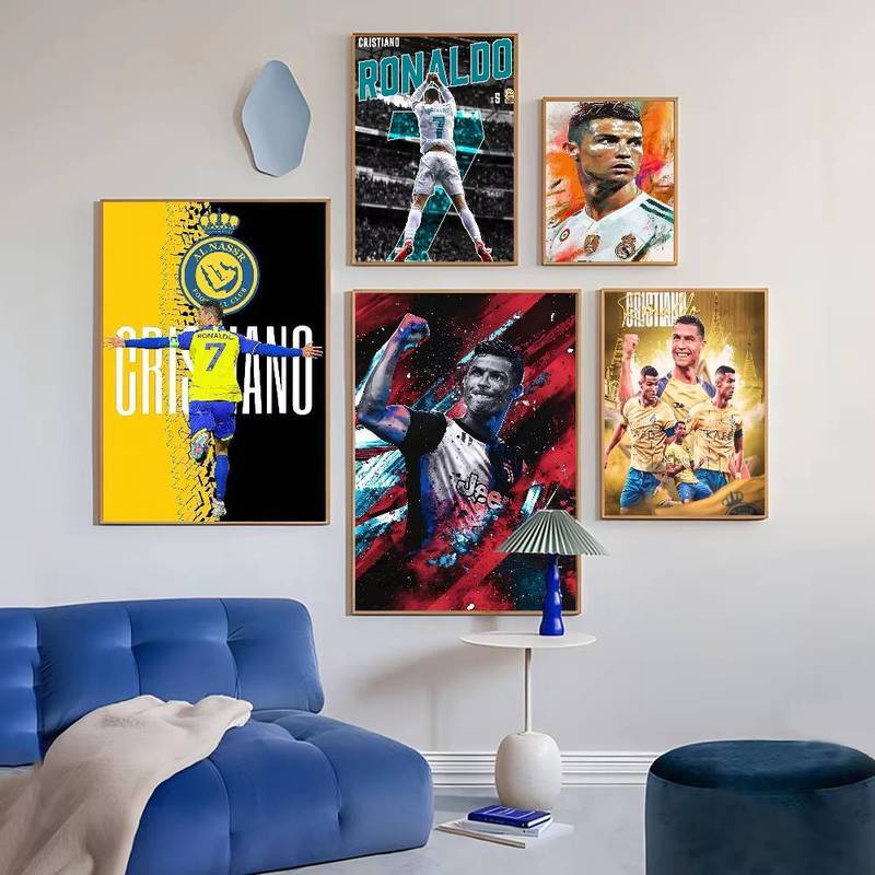 โปรตุเกสSuper Football Star CR7 Cristiano Ronaldoผ้าใบโปสเตอร์HDคุณภาพโปสเตอร์Wall ArtภาพวาดStudy Ro